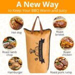 Bright yellow FlameFam BBQ Meat Resting Blanket, large enough for a brisket, shown ready for use.