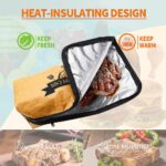 Bright yellow FlameFam BBQ Meat Resting Blanket, large enough for a brisket, shown ready for use.