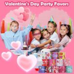 A collection of 36 Genuvi Valentine's Day slap bracelets in various designs like hearts, cupids, and gift boxes.