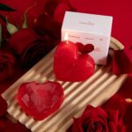 A JOYOFUN Red Rose & Heart Love You Mug Gift Set, featuring a magic coffee mug, red soap roses, a scented candle, and heart o
