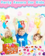A collection of 30 individually packaged Kidific Valentine's squishy toys, including hearts, bears, peaches, and flowers.