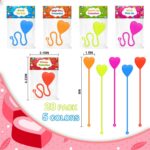 A colorful assortment of 28 heart-shaped sticky hands in red, orange, blue, green, and rose, each with a matching Valentine's
