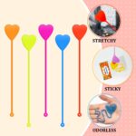 A colorful assortment of 28 heart-shaped sticky hands in red, orange, blue, green, and rose, each with a matching Valentine's