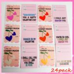 A pile of 24 small, colorful Valentines-themed squishy stress balls featuring various designs like hearts and cute characters