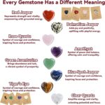 Twenty-four individual heart-shaped crystal cards with various healing stones, packaged for kids' classroom Valentine's Day g
