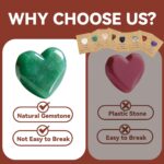 Twenty-four individual heart-shaped crystal cards with various healing stones, packaged for kids' classroom Valentine's Day g
